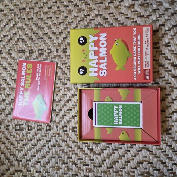 HAPPY SALMON Party Card Game Family Friendly (2021) Used 1 Time NICE - Picture 7 of 9
